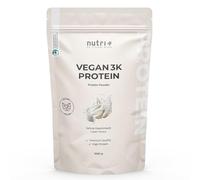 Nutri + Protein Powder Nata 1 kg - Proteína en Polvo vegan - 80% de Proteína - sin Lactosa ni Suero - Proteínas en Polvo vegana Sabor a Nata 1000 g