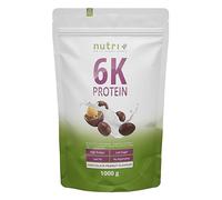 Nutri+ Proteína 6K a Base de Plantas en Polvo Chocolate y Cacahuete - 1kg 6 Componentes proteínicos - con Aislado de Proteína de Guisante