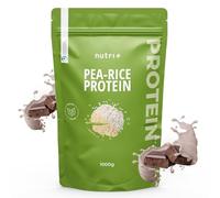 Nutri + Proteína de Arroz + Guisante en Polvo - Sabor Chocolate - Proteínas veganas en Polvo sin Soja, Gluten, Lactosa, Azúcar - 1 kg Protein Powder - Pea Rice - made in Germany