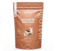 Nutri + Proteína vegana en Polvo Tiramisu 1 kg - Proteína a Base de Plantas - 3k Protein Powder - Mezcla de Proteínas sin Leche y sin Lactosa 1000g