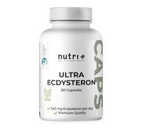 Nutri + Ultra Ecdisterona + Leucina Cápsulas de alta Dosis - 790 mg de Complejo de Principios activos por Cápsula - 540 mg de beta Ecdisterona al 90% 250 mg de L-leucina en Polvo vegano