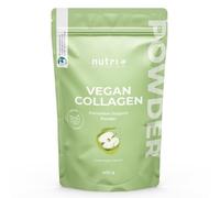 Nutri + Vegan Collagen en Polvo para Formación de Colágeno - con Ácido Hialurónico + Vitamina C para Piel, Cabello y Uñas - 400 g Manzana Verde
