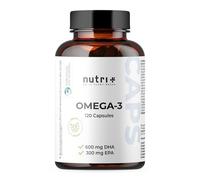 nutri + Vegan Omega 3-120 cápsulas - 2000 mg de aceite de algas de alta dosis con 600 mg de DHA 300 mg de EPA - natural y probado en laboratorio