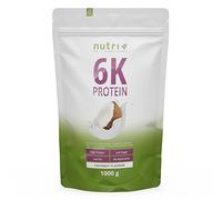 nutri+ Vegan Protein Powder 6K en Polvo con Sabor a Coco 1kg 6 Componentes Proteicos con Aislado de Proteína de Guisante