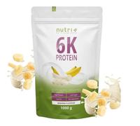 nutri+ Vegan Protein Powder 6K Proteína en Polvo con Base Vegetal - Sabor Café Helado 1kg - 6 Ingredientes Proteicos con Aislado de Proteína de Guisante
