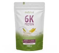 nutri+ Vegan Protein Powder 6K Proteína en Polvo Vegetal Sabor a Plátano 1kg 6 Componentes Proteicos con Aislado de Proteína de Guisante