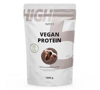 Nutri + vegan Protein Powder - Brownie de Chocolate - Proteína vegana en Polvo sin Sucralosa ni Soja - Proteínas de Arroz, Guisante, Cáñamo, Trigo sarraceno y Semillas de Calabaza - 1kg