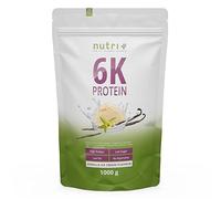 Nutri + vegan Protein Powder Helado Vainilla - sin lactosa - Fuente proteica de 6 Componentes 82,2% - Polvo de Proteínas 1kg - Shake Vanilla Ice Cream - Complejo protéico - 1000g