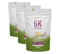 Nutri + vegan Protein Powder Helado Vainilla - sin lactosa - Fuente proteica de 6 Componentes 82,2% - Polvo de Proteínas 1kg - Shake Vanilla Ice Cream - Complejo protéico - 1000g (Paquete de 3)