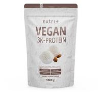 Nutri + Vegan Protein Powder Sabor a Coco y Almendra - 1000g 81% de Proteínas Origen Vegetal - Baja en Carbohidratos 3k para Batidos
