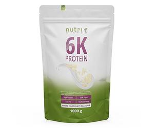 Nutri + vegan Protein Powder white Chocolate 1 kg - Proteína en Polvo Chocolate blanco - más del 80% de Proteínas - Batido de Proteínas bajo en Azúcar - Complejo proteico de 6 Componentes