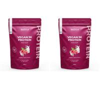 Nutri + Vegan Protein Powder Yogur con Frambuesa 1kg - 80% Proteína - 3k Proteínas en Polvo - sin Leche, Lactosa y Gluten 1000g Protein Blend - Vegano (Paquete de 2)