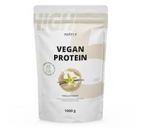 Nutri + vegan Protein - Vainilla - Proteína vegana en Polvo sin Sucralosa ni Soja con Stevia a Base de Arroz, Guisante, Cáñamo, Trigo sarraceno y Semillas de Calabaza - 1kg