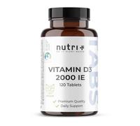 Nutri + Vitamina D3 2000 UI (50 µg) Vegana - Alta Dosis, 1 Tableta Cada 2 Días - 8 Meses de Suministro - Complemento Alimenticio en Tabletas
