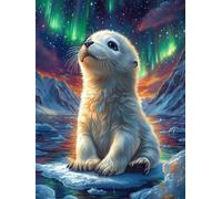 Nutria bajo Auroras boreales Puzzles 1000 Piezas Maquetas 3D Construir Fauna Mascotas Rompecabezas Educativo para Familia Desafío Intelectual Decoración Hogar Moderno 1000 PCS