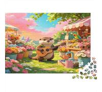 Nutria Bonita Puzzle de 1000 Piezas Puzzle para Adultos Papel Jardín de Flores Relajación Concentración Regalo Familiar Decoración Hogar 38x26cm/1000pcs