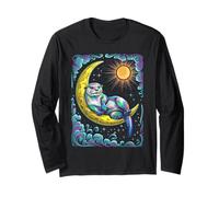Nutria celestial descansando en una luna creciente Manga Larga