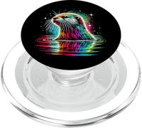 Nutria Colorida, Nutria Con Mar Del Río PopSockets PopGrip para MagSafe
