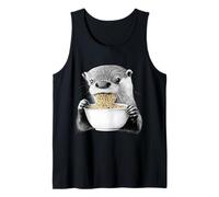 Nutria Comiendo Fideos Ramen Divertido diseño de Animales Camiseta sin Mangas