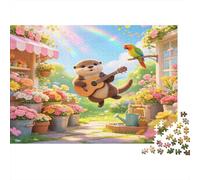 Nutria de Dibujo Toca Guitarra Puzzle de 1000 Piezas Papel para Adultos Jardín Soleado Juego de Puzzle para Toda la Familia Relajación Decoración Regalo 70x50cm/1000pcs