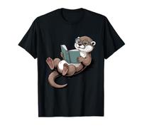 Nutria de Lectura Lindo Amante de los Libros Arte Animal para Mentes Inteligentes Camiseta