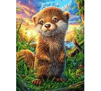 Nutria en una Pradera Floral Rompecabezas 300 Piezas Cartón para Adultos Sueño Mágico de Ciencia Ficción Estimulación Cognitiva Mejora Coordinación Ojo-Mano Actividad Compartir Familia 300 PCS