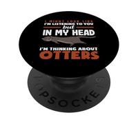 Nutria Marina Escuchando Nutria En Mi Cabeza PopSockets PopGrip Adhesivo