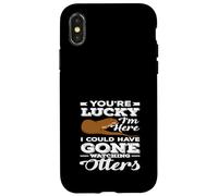 Nutria Marina Lucky I'm Here Otter Lover Carcasa para iPhone X/XS