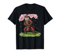 Nutria Samurai Linda Gráfico Japonés Cultura Guerrero Camiseta