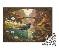Nutria Valle del Río Puzzle de 1000 Piezas Papel para Adultos Paisaje Natural Puzzle para Toda la Familia Relajación Concentración Decoración Regalo Nan