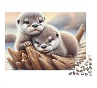 Nutrias Bebés Puzzle de 1000 Piezas Puzzle para Adultos Papel Tronco Relajante Familia Decorativo 52x38cm/1000pcs