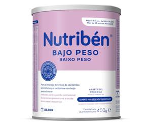 Nutribén Bajo Peso Leche para Prematuros y Recien Nacidos +0m, 400g | Sin aceite de palma. Formulada para prematuros y bebés con bajo peso al nacer. Debe utilizarse bajo supervisión médica