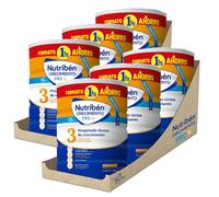 Nutribén Crecimiento Pro+ 3 - Leche en Polvo Bebé | Leche de Fórmula a partir de los 12 Meses | sin Aceite de Palma | con Cacito Dosificador Incluido | con 13 Vitaminas | 6 Botes de 1KG