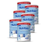 Nutribén Crecimiento Pro+ Leche de fórmula, Formato Ahorro Bote 6x1kg | Sin azúcares añadidos ni aceite de palma; con OLM y más de 13 vitaminas, fuente de calcio, hierro y vitamina D