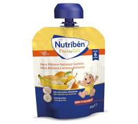 Nutribén Fruta & GO | Pera, Plátano, Naranja Y Galleta | Bolsita Fruta Natural para Bebés desde 6 Meses | 0% Azúcares Añadidos | 90g
