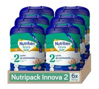 Nutribén Innova 2 - Leche de Fórmula en Polvo Bebé Continuación | a Partir de los 6 Meses | sin Aceite de Palma | con Cacito Dosificador | Con OLM, BPL1 y DHA | 6 Botes de 800g