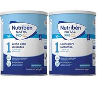 Nutribén Natal Pro Alfa 1 - Leche en Polvo Bebé 1 | Fórmula para Bebé desde el Primer Día | sin Aceite de Palma | con Cacito Dosificador Incluido | Con DHA | 1 Bote de 400g (Paquete de 2)