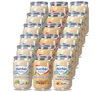 Nutribén Pack de 18 Menestra de cordero | Verduritas con Lenguado| Bechamel con Lenguado y Merluza | Sin Azúcares Añadidos - Sin Gluten, Huevo, Leche - Desde los 6 Meses - 18 x 235gr