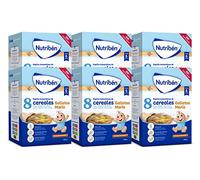 Nutribén Papilla 8 Cereales Galletas María, Cereales Bebé, +6m, 6x600g