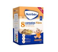 Nutribén Papilla 8 Cereales Miel y Fibra, Cereales Bebé 6m+, Pack 6x600g