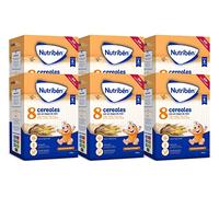Nutribén Papilla 8 Cereales y Miel, Sin Aceite de Palma, Alimento para Bebés, desde Los 6 Meses, Pack de 6 x 600g