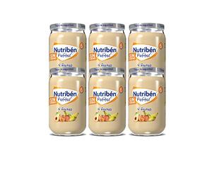 Nutribén Potitos 4 Frutas Sin Gluten +6 Meses, 6x235g | 100% fruta: manzana, pera, plátano y melocotón. Con vitamina C. Sin almidón, leche ni aceite de palma. Textura ligera.