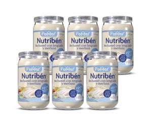 Nutribén Potitos Bechamel Lenguado y Merluza Sin Gluten +6 Meses, 6x235g | Bechamel suave con patata, tomate y cebolla. Sin sal ni azúcar añadida, conservantes ni aditivos. Para introducir el pescado.