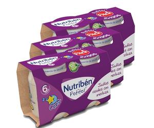 Nutribén Potitos Cena De Judías Verdes y Merluza Desde Los 6 Meses, 3 Bipacks (6 X 190 Gr.)