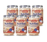 Nutribén | Potitos de guiso de garbanzos con pollo y ternera | Pack de 6 x 235 gr | Desde los 6 Meses | Sin gluten y Sin huevo | Sin almidones