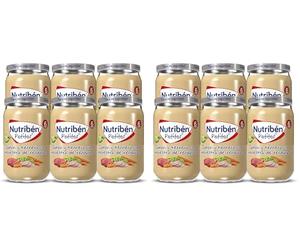 Nutribén Potitos De Jamón, Ternera y Verduras Desde Los 6 Meses Pack de 6 x 235gr (Paquete de 2)