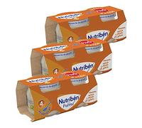 Nutribén Potitos Inicio Frutas y Galleta Sin Gluten +4 Meses, 6x120g | Manzana, naranja, plátano y galleta. Sin azúcares añadidos ni leche. Textura ligera, fácil de tomar y cómodo para llevar.