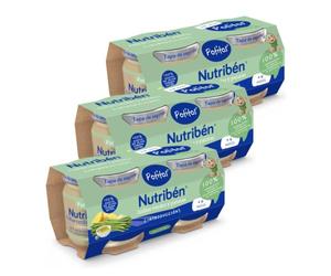 Nutribén Potitos Inicio Judías Verdes y Patatas Sin Gluten +4 Meses, 6x120g | Con AOVE. Sin sal ni azúcar añadidos. Sin huevo, leche, aceite de palma ni conservantes. Textura fina. Cómodo de transportar.