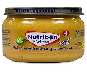Nutribén Potitos | Tarrito Introducción de Verduritas con Pollo| Para Bebés a partir de 4 Meses | Sin Almidones | Sin Azúcares Añadidos | Packs de 2 Unidades de 120g | 240g