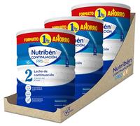 Nutribén Pro Alfa 2 Leche de Continuación +6 Meses, Formato Ahorro 3x1kg | Sin aceite de palma; con OLM, DHA y proteína alfa-lactoalbúmina, y vitaminas C y D para el sistema inmune